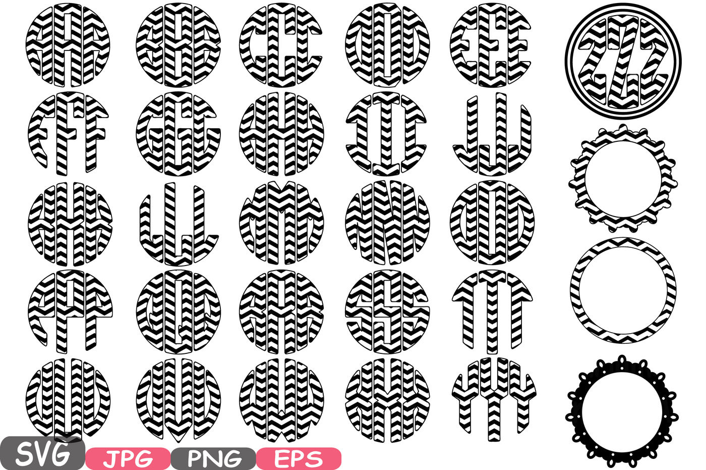 Stripes Circle Alphabet Svg Silhouette Letters Abc Cutting Files Sign Icons Cricut Design Cameo Vinyl Monogram Clipart 585s By Hamhamart Thehungryjpeg Com