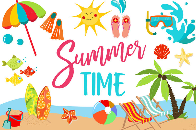 Summer Clipart Bundle - 126 cliparts Eps and PNG By BlackCatsSVG ...