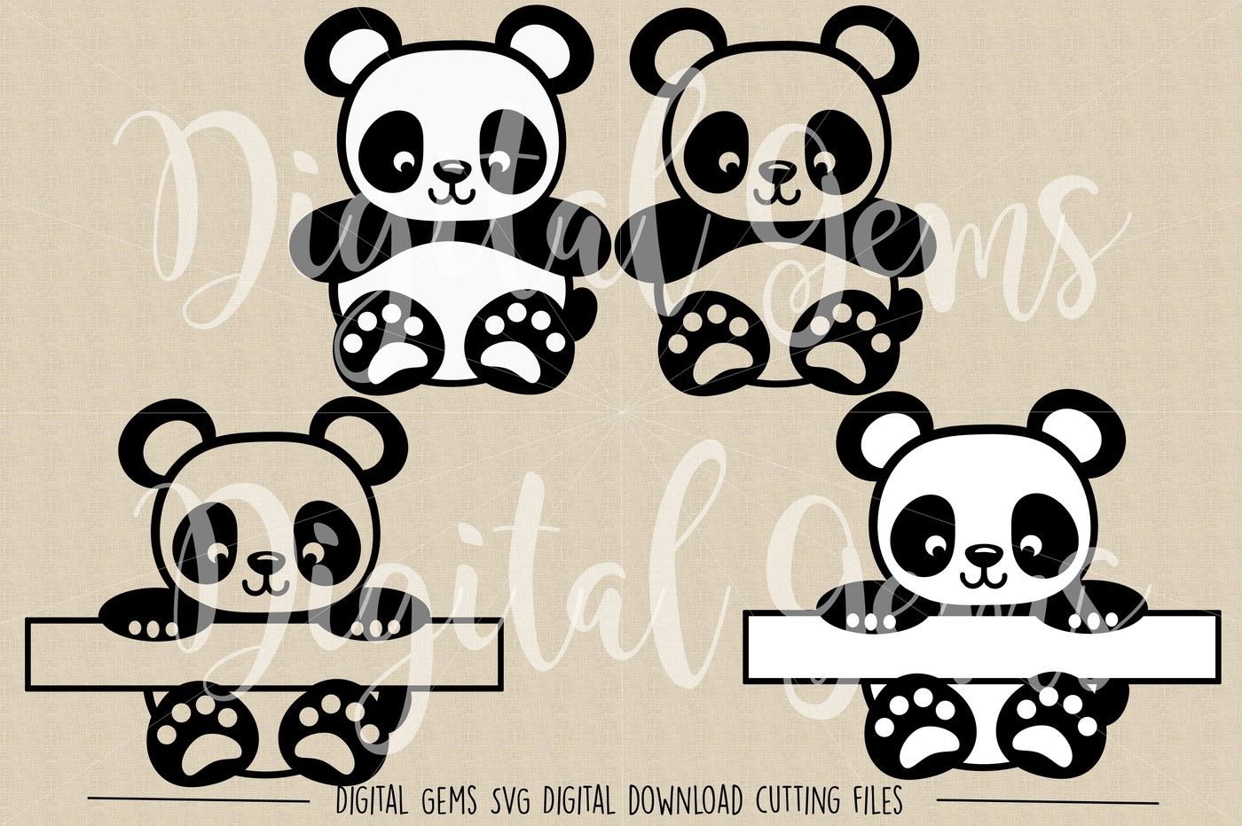Download Panda Svg Dxf Eps Png Files By Digital Gems Thehungryjpeg Com