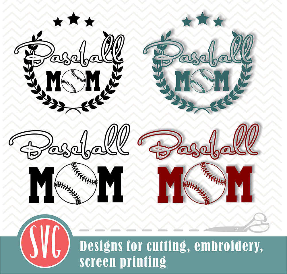Download Baseball mom - 2 designs - SVG, EPS, PNG, JPG, DXF, AI By ...