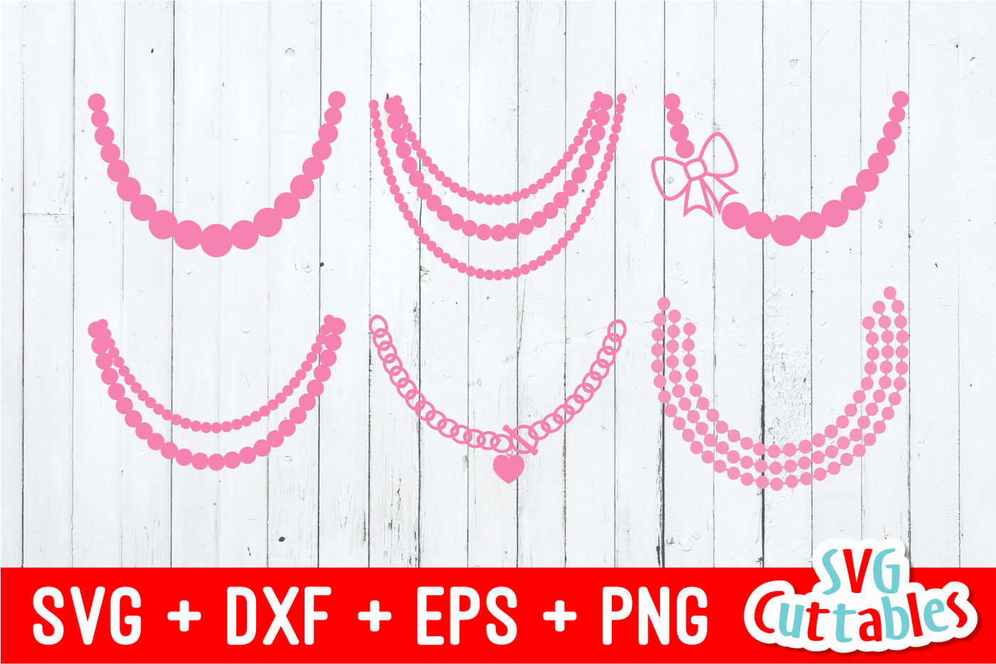Necklaces set of 6 By Svg Cuttables | TheHungryJPEG