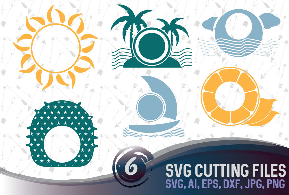 Download 6 Summer Vector Designs And Monogram Templates Cutting Files Svg Dxf Jpg Png Dwg Ai Eps By Dreamer S Designs Thehungryjpeg Com