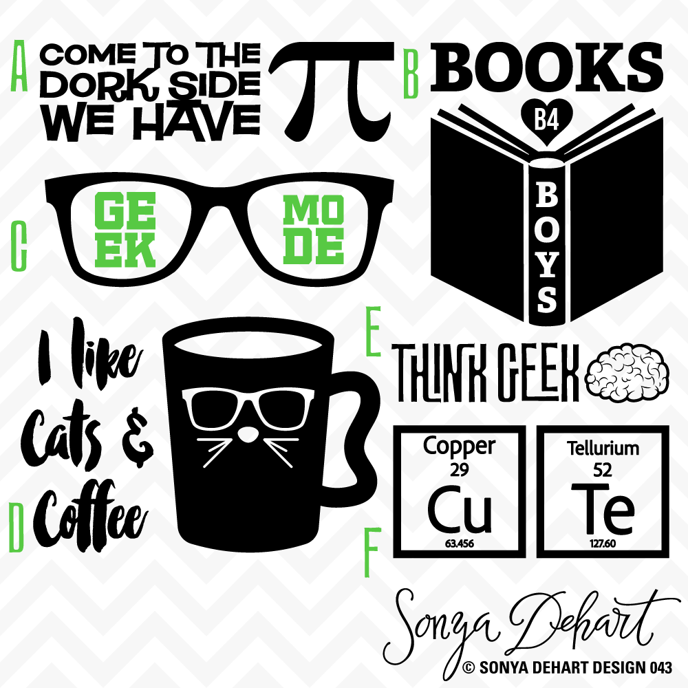 Download SVG DXF Geek Nerd Hipster Cuttables By Sonya DeHart Design | TheHungryJPEG.com