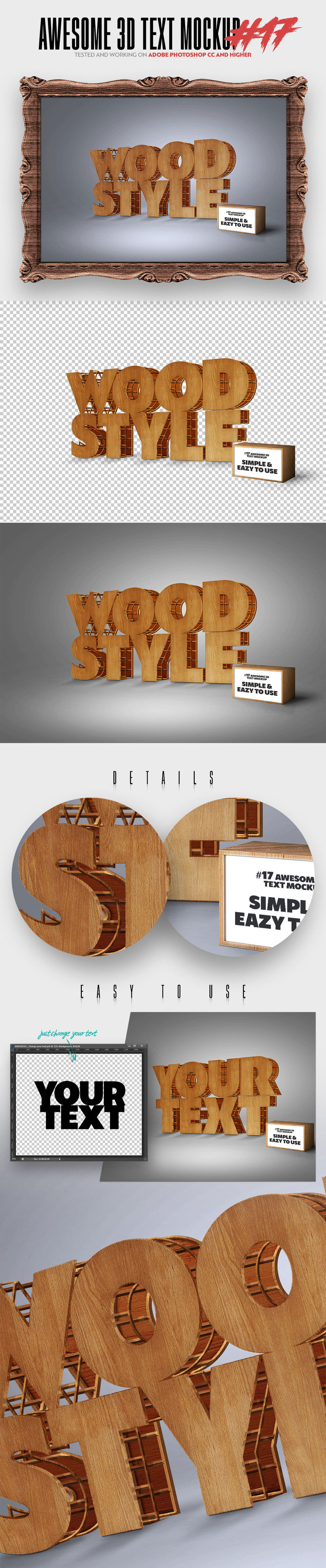 Download Awesome 3D Text Mockup Bundle By Amorjesu | TheHungryJPEG.com