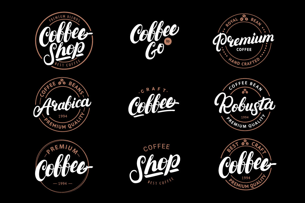 9 Letttering Vintage Coffee Logos By Letters-Shmetters | TheHungryJPEG