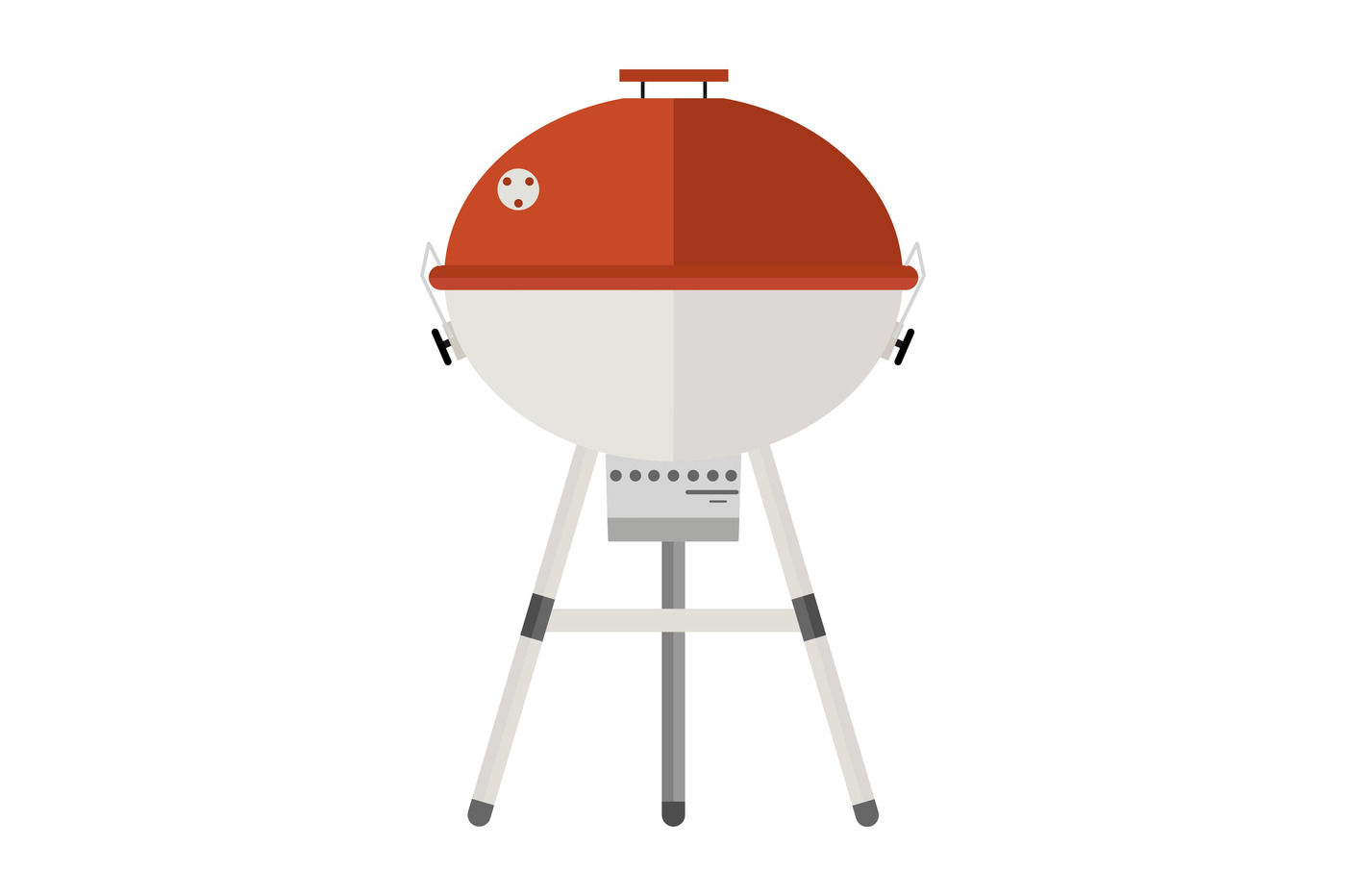 Grill cartoon image in flat style.. Barbecue. Grill icon isolated on