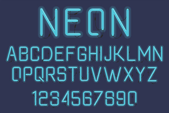 Neon Light Alphabet By Volyk | TheHungryJPEG