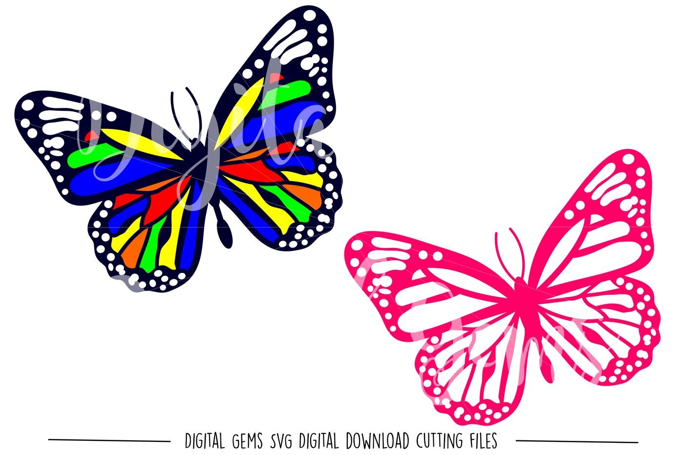 Fancy Butterfly Svg - Layered SVG Cut File - Free Fonts for 