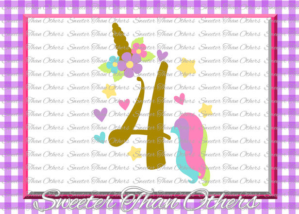 Download Fourth Birthday SVG, 4th Birthday Unicorn svg, girl Dxf ...
