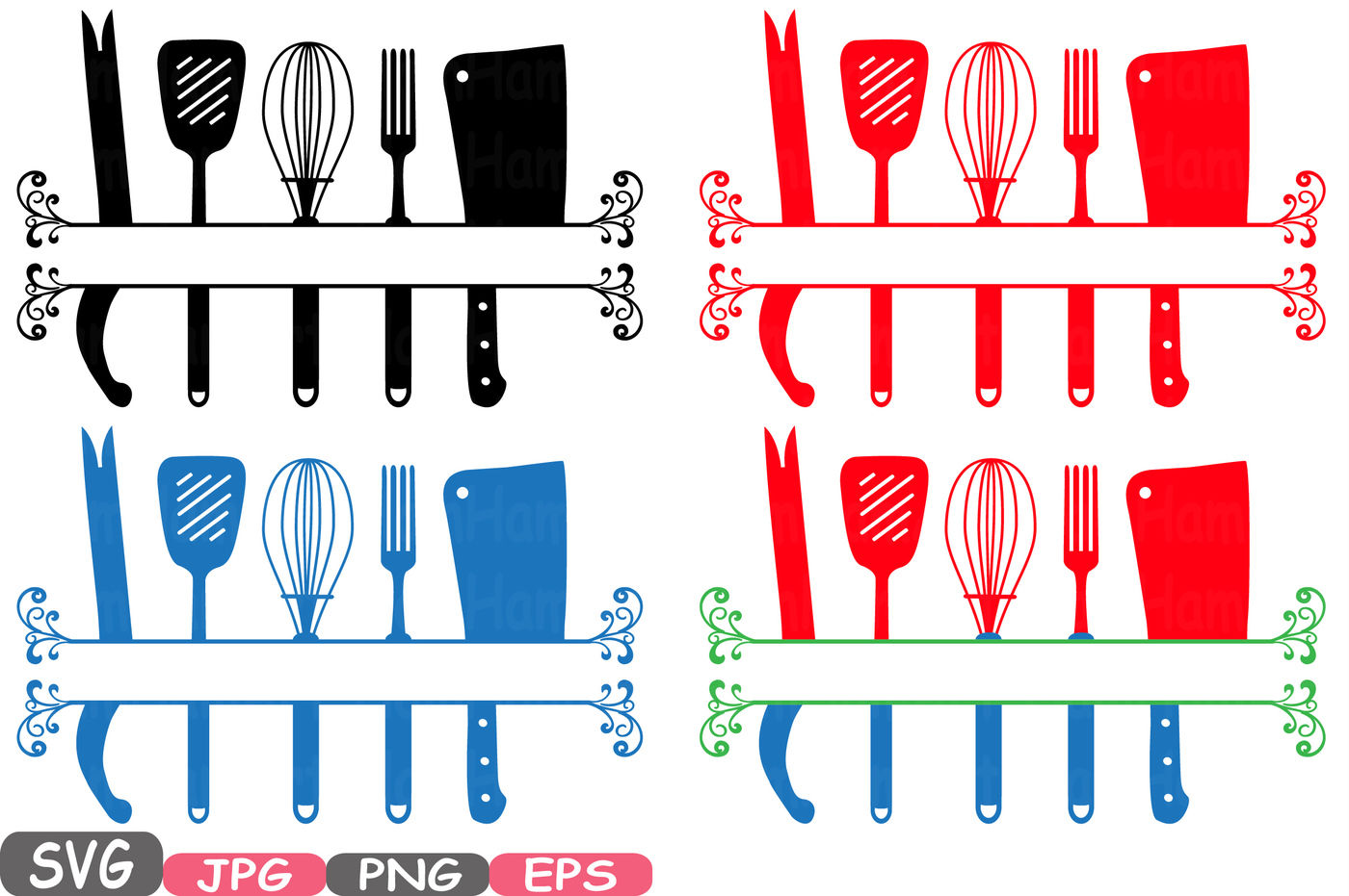 Kitchen SVG/ Cooking SVG/ Kitchen Clipart/ Cooking Utensils SVG/ Cut Files/  Silhouette/ Cricut