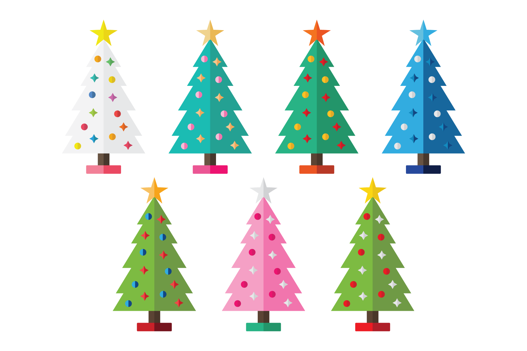 Colorful Christmas Tree Party Clip Art By Running With Foxes