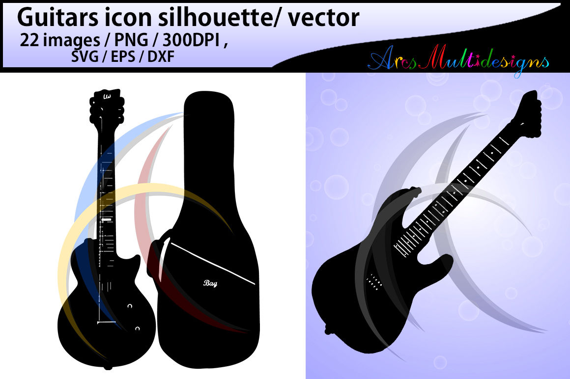 Guitars silhouette svg / guitar icon / Guitars SVG / EPS / PNG / Dxf / vector icon / By ...