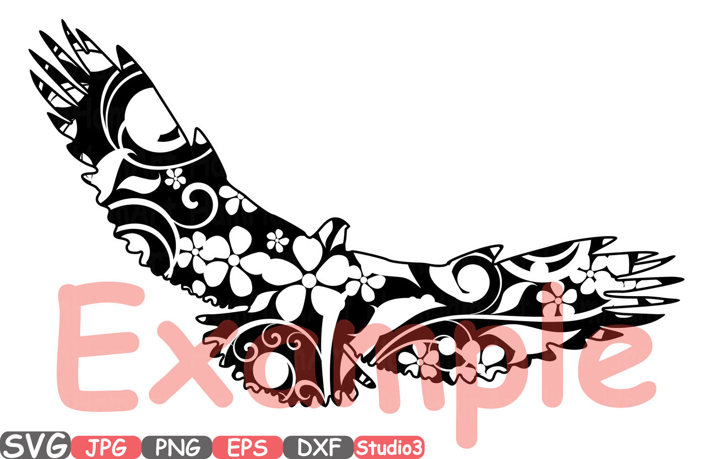 ori 77914 a7ea98edc59d353007524a92d3ee31f1e4b1731b eagle floral mascot woodland flower cricut design studio3 cameo monogram circle cutting files svg silhouette school clipart illustration eps png dxf zoo vector 368s