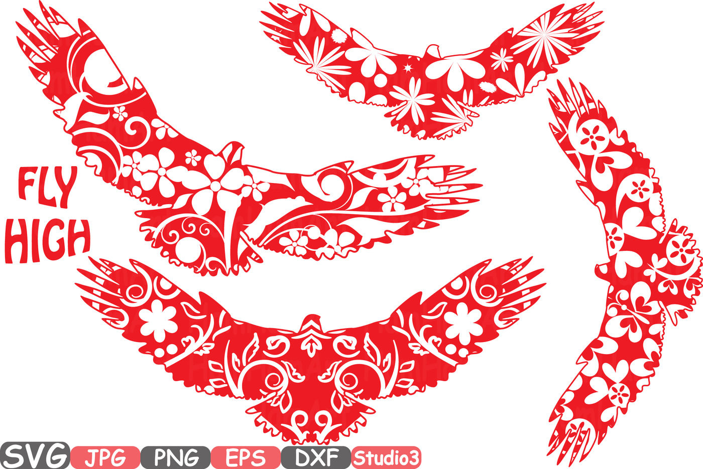 Eagle Floral Mascot Woodland Flower Cricut Design Studio3 ...