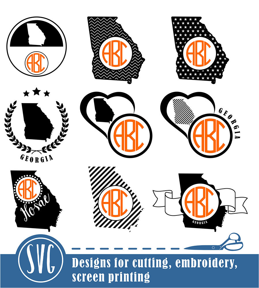 Download 9 Georgia State Monograms - SVG, EPS, PNG, AI, DXF By Dreamer's Designs | TheHungryJPEG.com