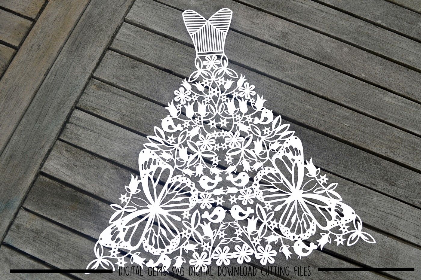 Wedding Dress SVG / DXF / EPS / Files By Digital Gems | TheHungryJPEG.com