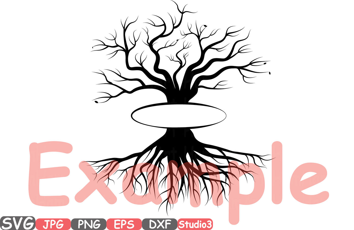 Download Split Family tree SVG Word Art Cutting Files Family Tree Deep Roots monogram clipart Silhouette ...