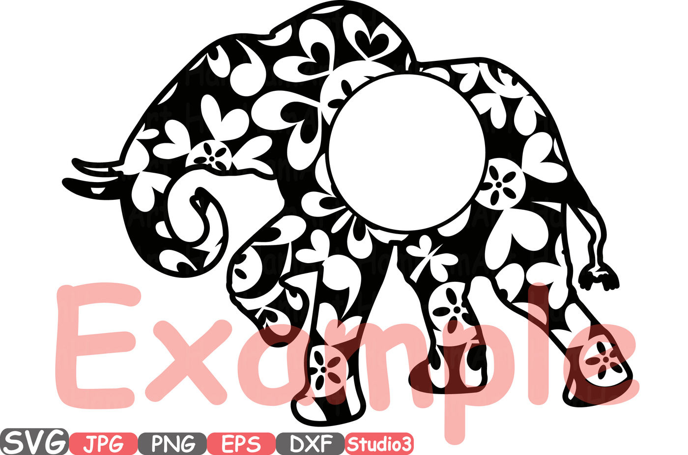 Giraffe Safari Mascot Monogram Circle Cutting Files SVG Silhouette