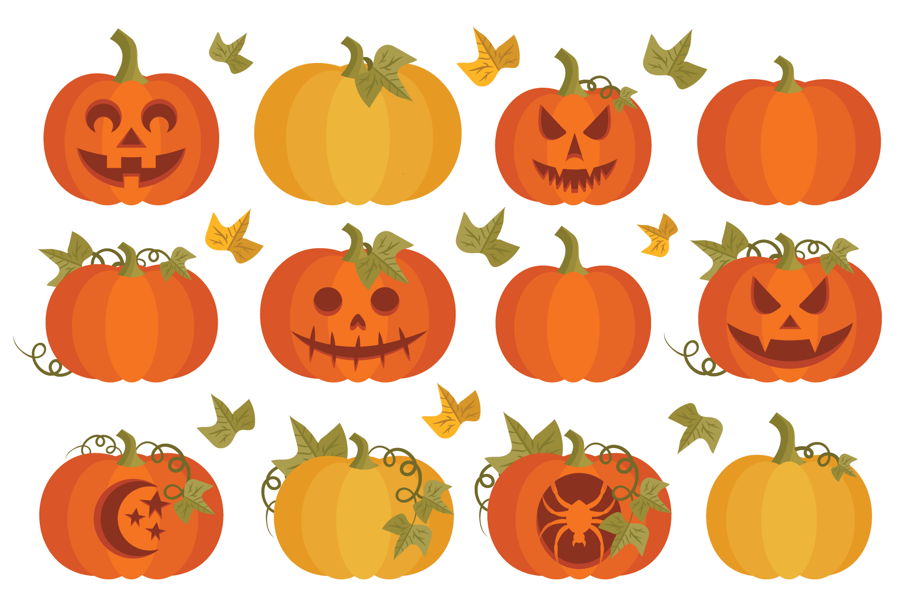 Fall Pumpkins Clip Art Set By Running With Foxes Thehungryjpeg Com