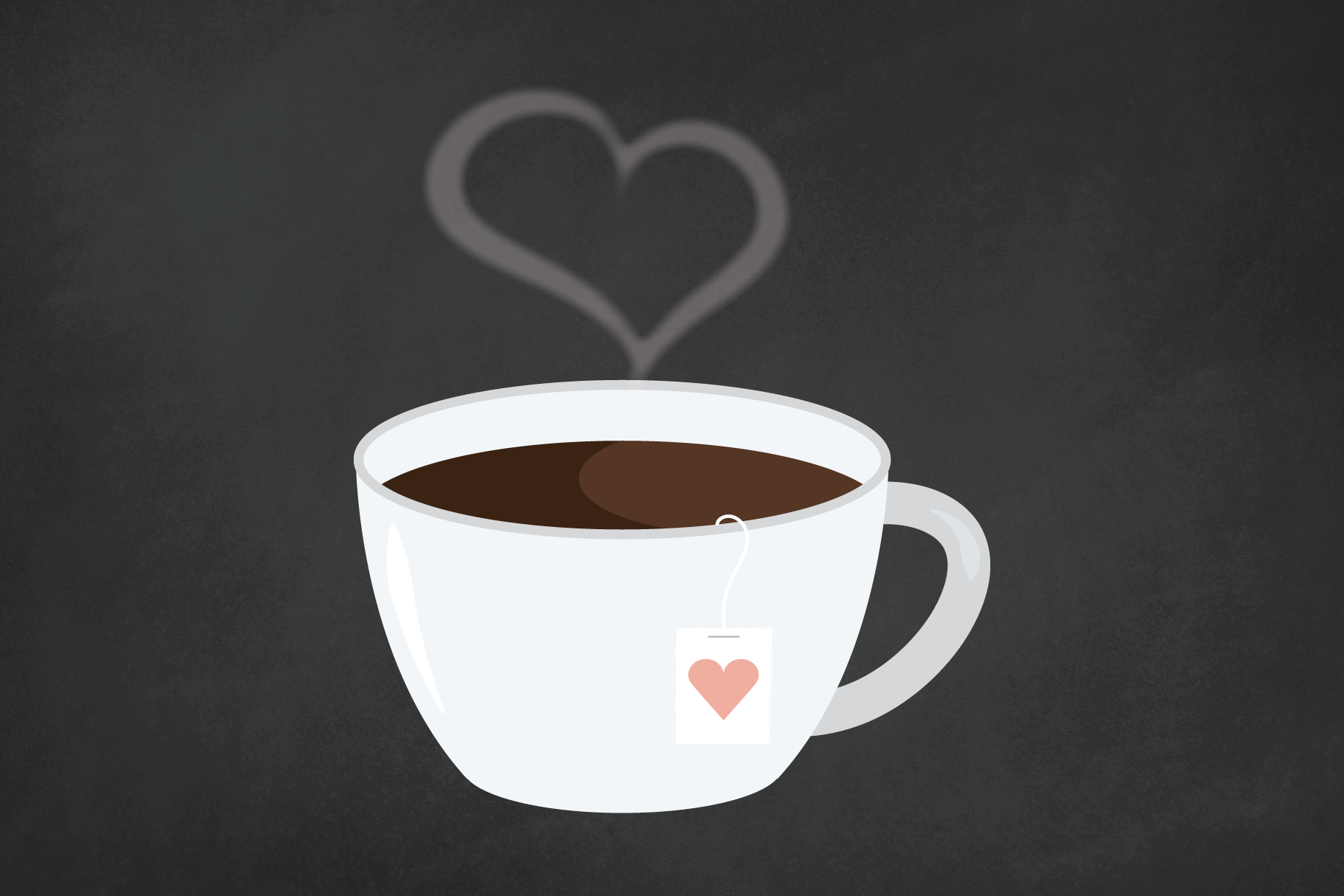 cute coffee tea cup with steam in shape of heart' Mug