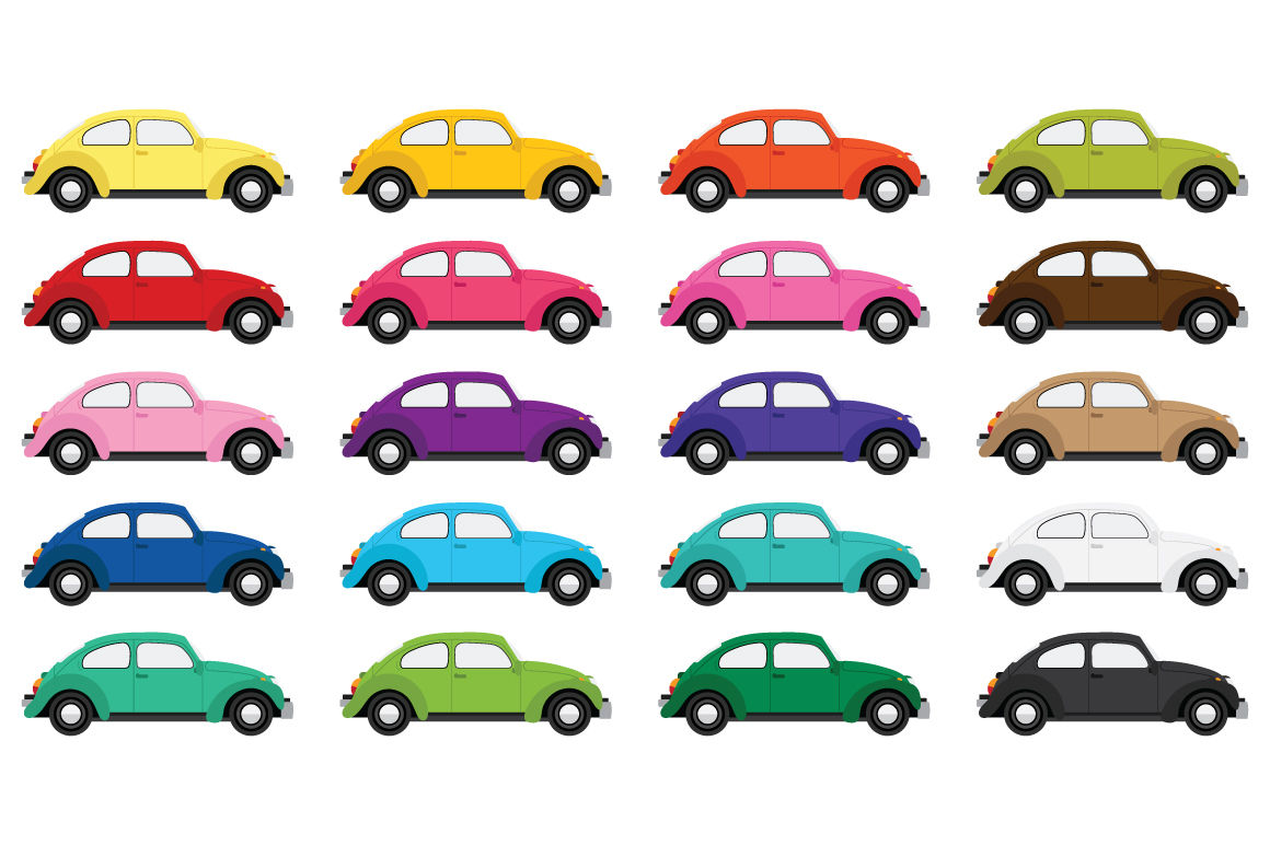 Classic Bug Car Clip Art By Running With Foxes | TheHungryJPEG.com