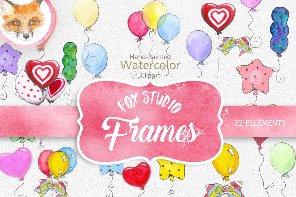 Watercolor Balloon Clipart Watercolour Balloons Clipart Hand Drawin Clipart Pink Watercolor Balloon Overlays Digital Instant Download By Foxstylestudio Thehungryjpeg Com