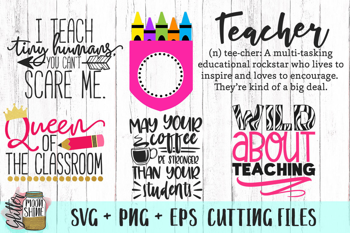 Download Teacher Life Bundle Of 16 SVG PNG EPS Cutting Files By Glitter Moonshine SVG | TheHungryJPEG.com