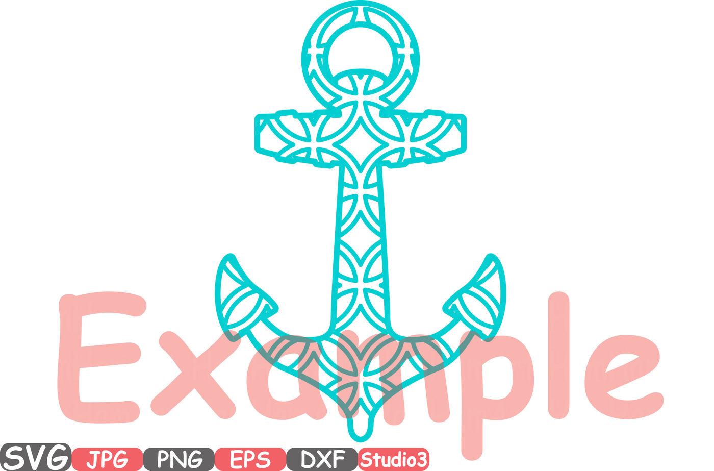 Sure Cut Anchor Patterned Monogram Split Circle DXF SVG EPS cutting Frame navy nautical Cricut Silhouette studio Make the Cut,