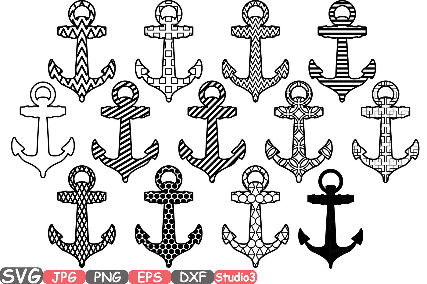 Download Nautical Anchor Svg Silhouette Cutting Files Cricut Design Studio3 Cameo Vinyl Die Cut Machines Monogram Clipart Navy Boat Marine 674s By Hamhamart Thehungryjpeg Com