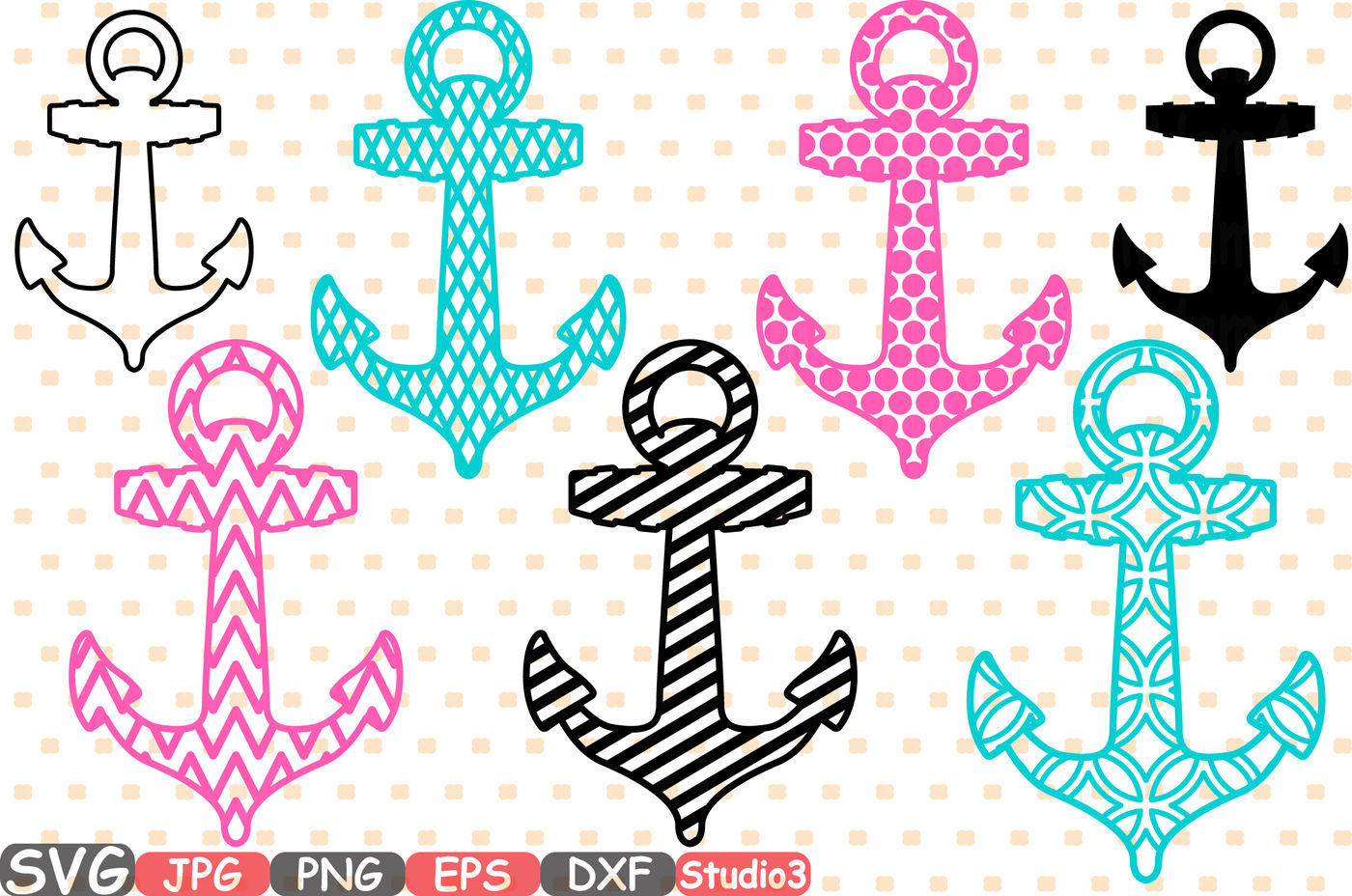 Download Nautical Anchor Svg Silhouette Cutting Files Cricut Design Studio3 Cameo Vinyl Die Cut Machines Monogram Clipart Navy Boat Marine 674s By Hamhamart Thehungryjpeg Com