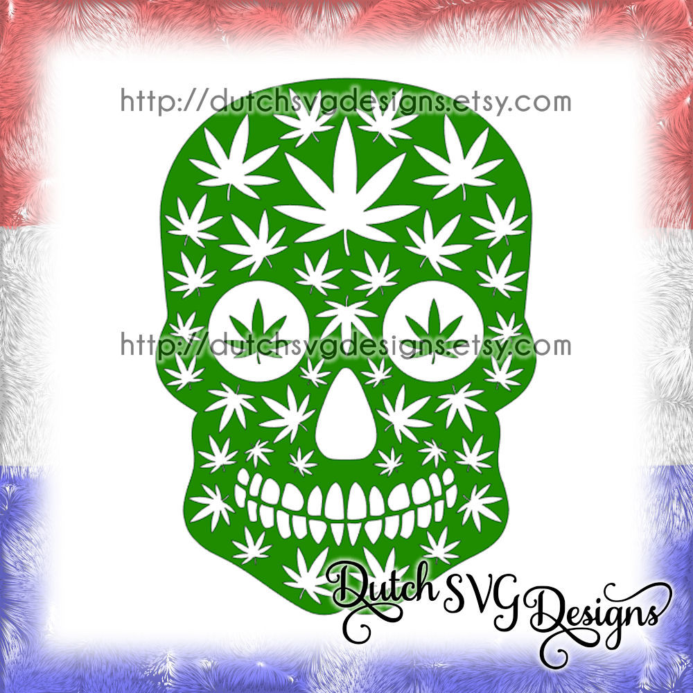 Download 2 Skull cutting files with weed leaves, in Jpg Png SVG EPS ...