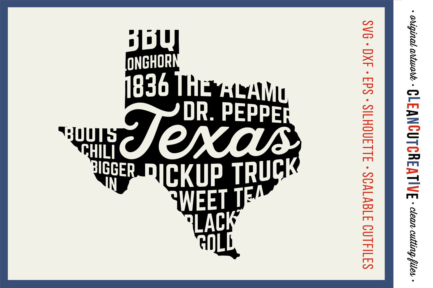 Download Texas State design - SVG DXF EPS PNG - Cricut & Silhouette - clean cutting files By ...