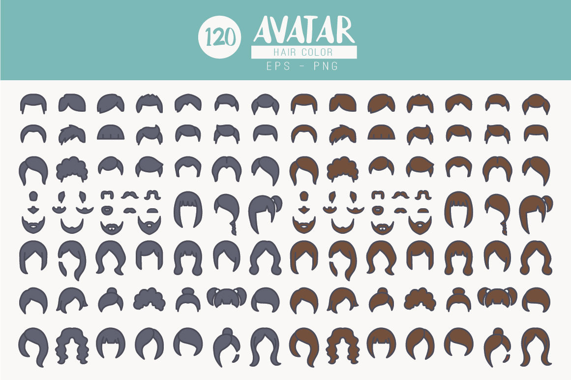 Avatar Creator Kit, Download SVG, PNG, EPS Icons