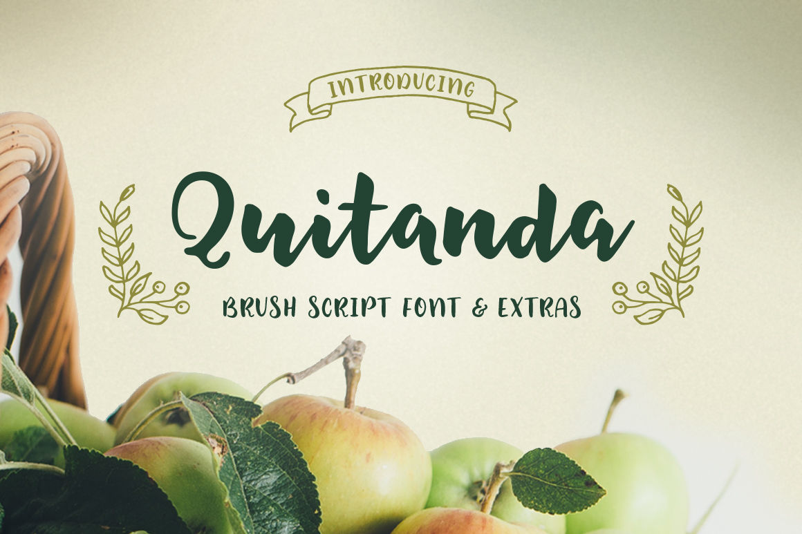 Quitanda Brush Script Font Extras By Milenab Design Thehungryjpeg Com