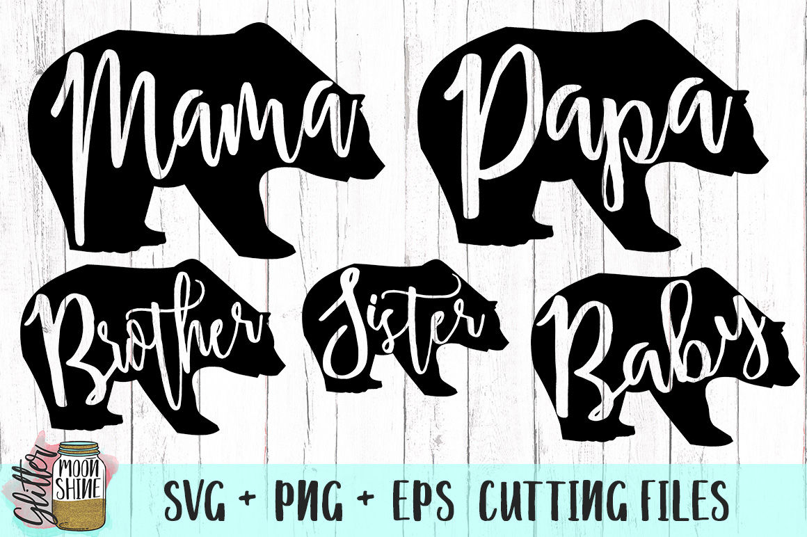 Download Bear Family Bundle of SVG PNG DXF EPS Cutting Files By Glitter Moonshine SVG | TheHungryJPEG.com