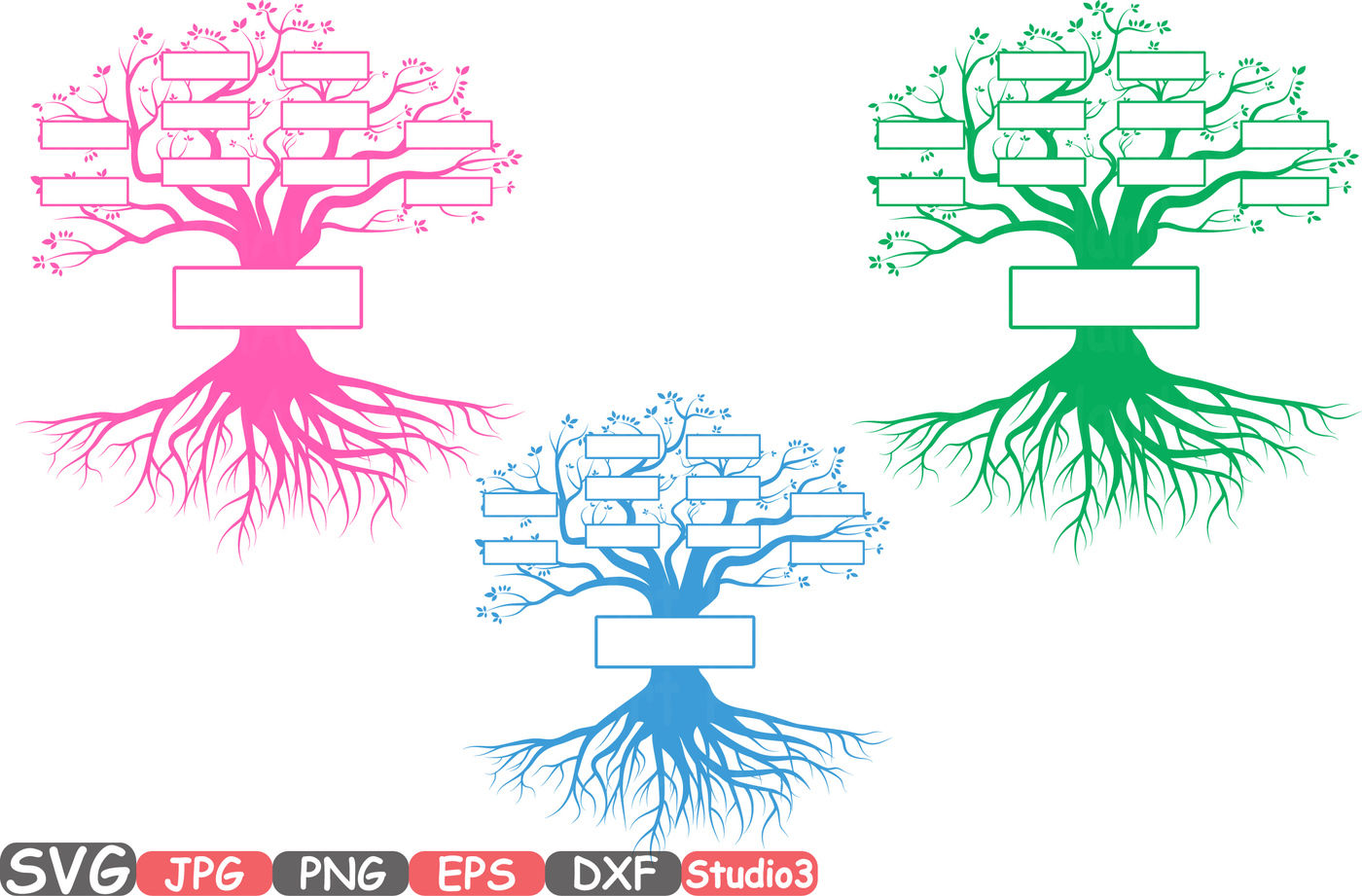 Split Family tree SVG Word Art Cutting Files Family Tree ...