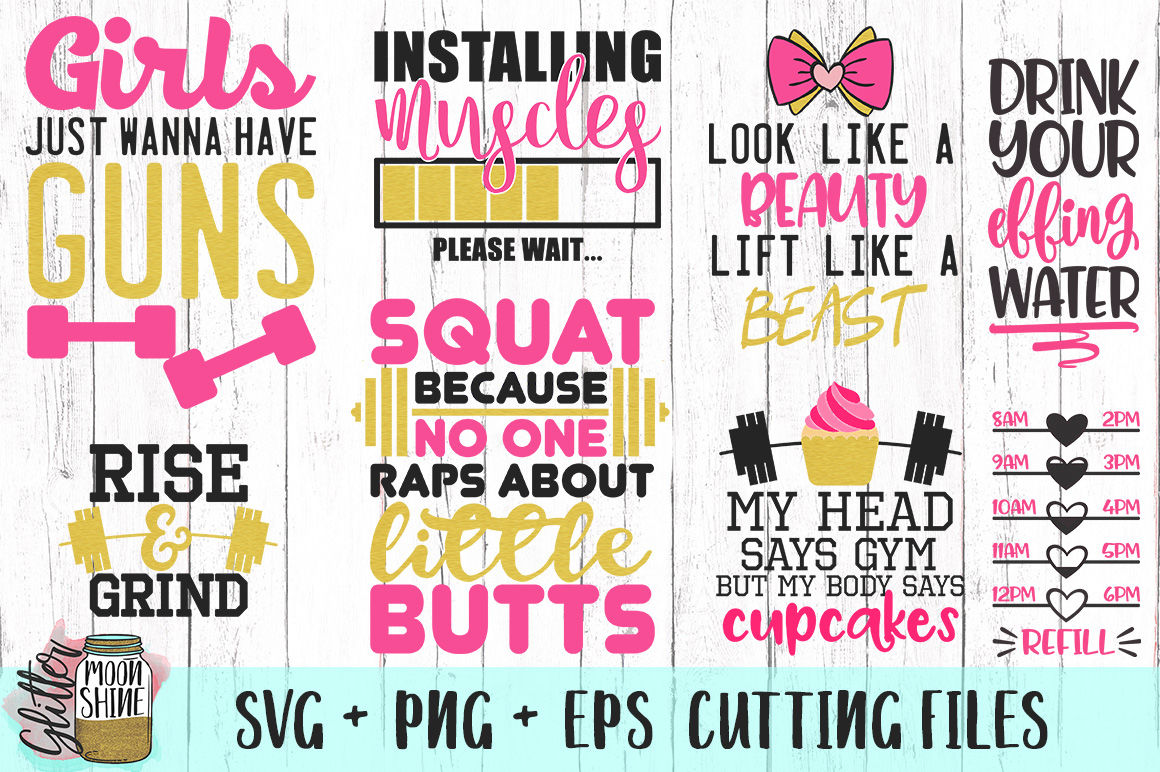 Download Fitness and Workout Bundle of SVG PNG EPS Cutting Files By ...