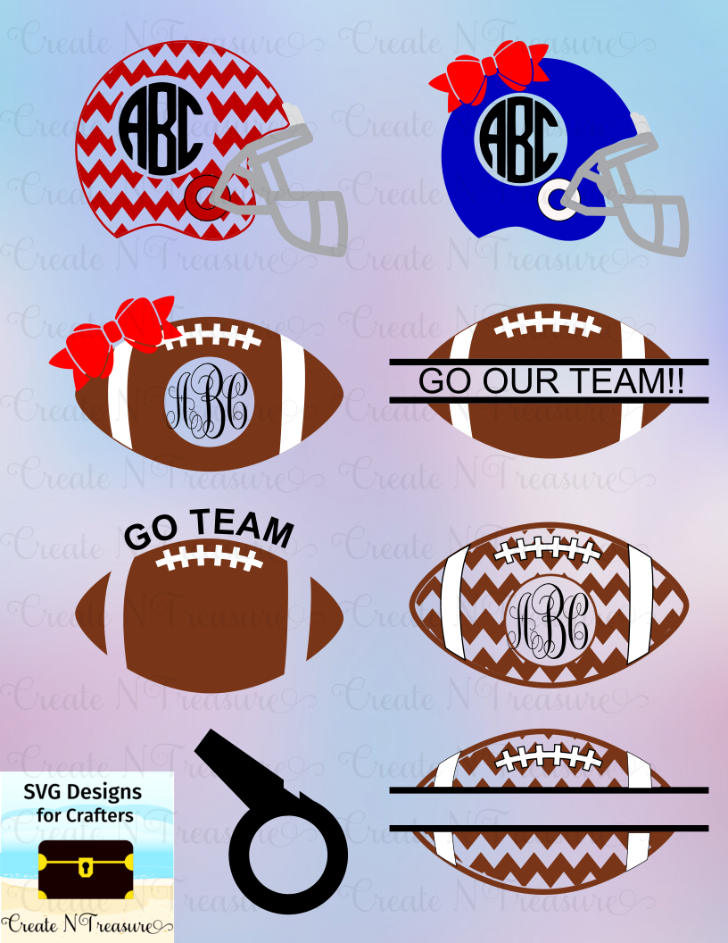 Download Football Monogram Svg Cutting Files For Silhouette Cameo And Cricut Design Space Chevron Football Cheveron Helmet Monogram Frames Svg By Createntreasure Thehungryjpeg Com SVG, PNG, EPS, DXF File