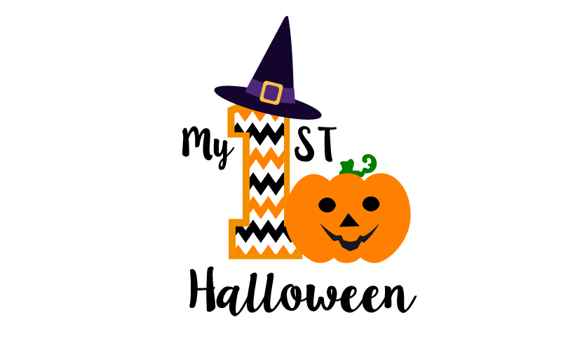 My First Halloween SVG, PNG, DXF. Baby Halloween cut file for