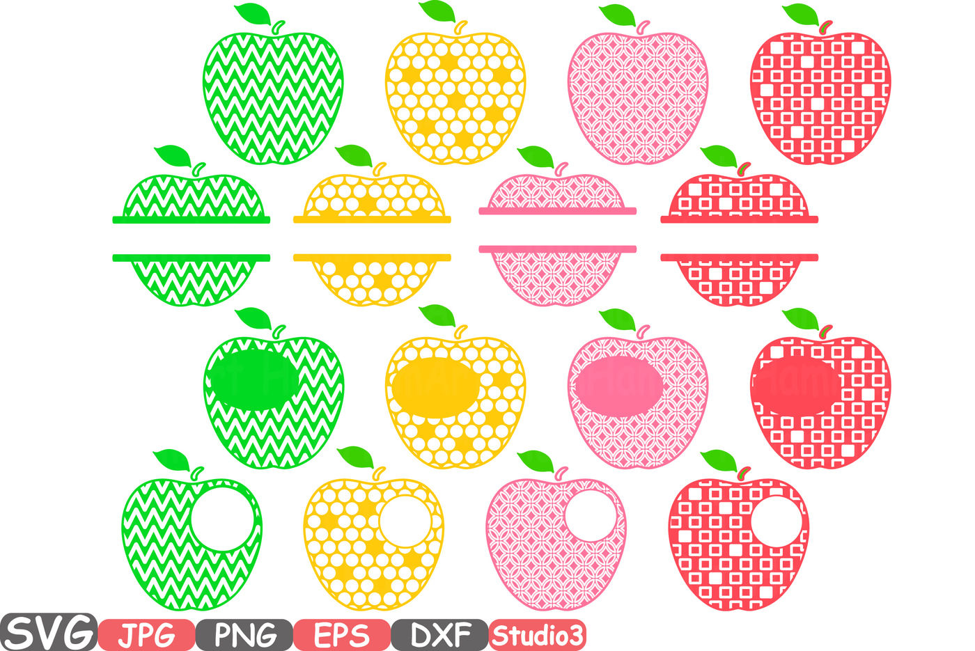 Red Apple Svg, Fruit Svg, Apple Monogram Svg, Apple Png, Apple Vector,  Apple Clip art. Cut file for Cricut, Silhouette, Pdf Png Eps Dxf.