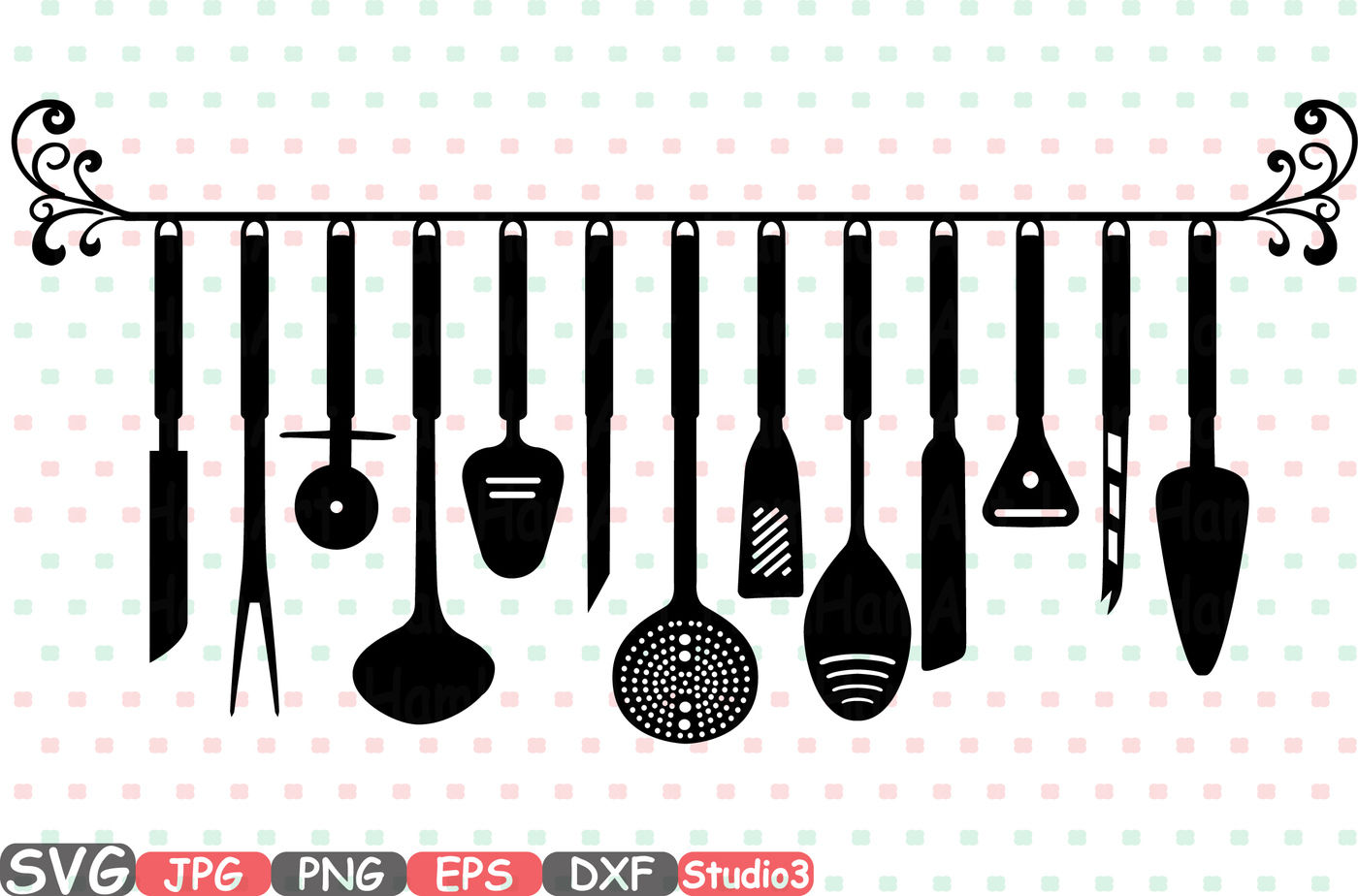 Kitchen SVG/ Cooking SVG/ Kitchen Clipart/ Cooking Utensils SVG/ Cut Files/  Silhouette/ Cricut