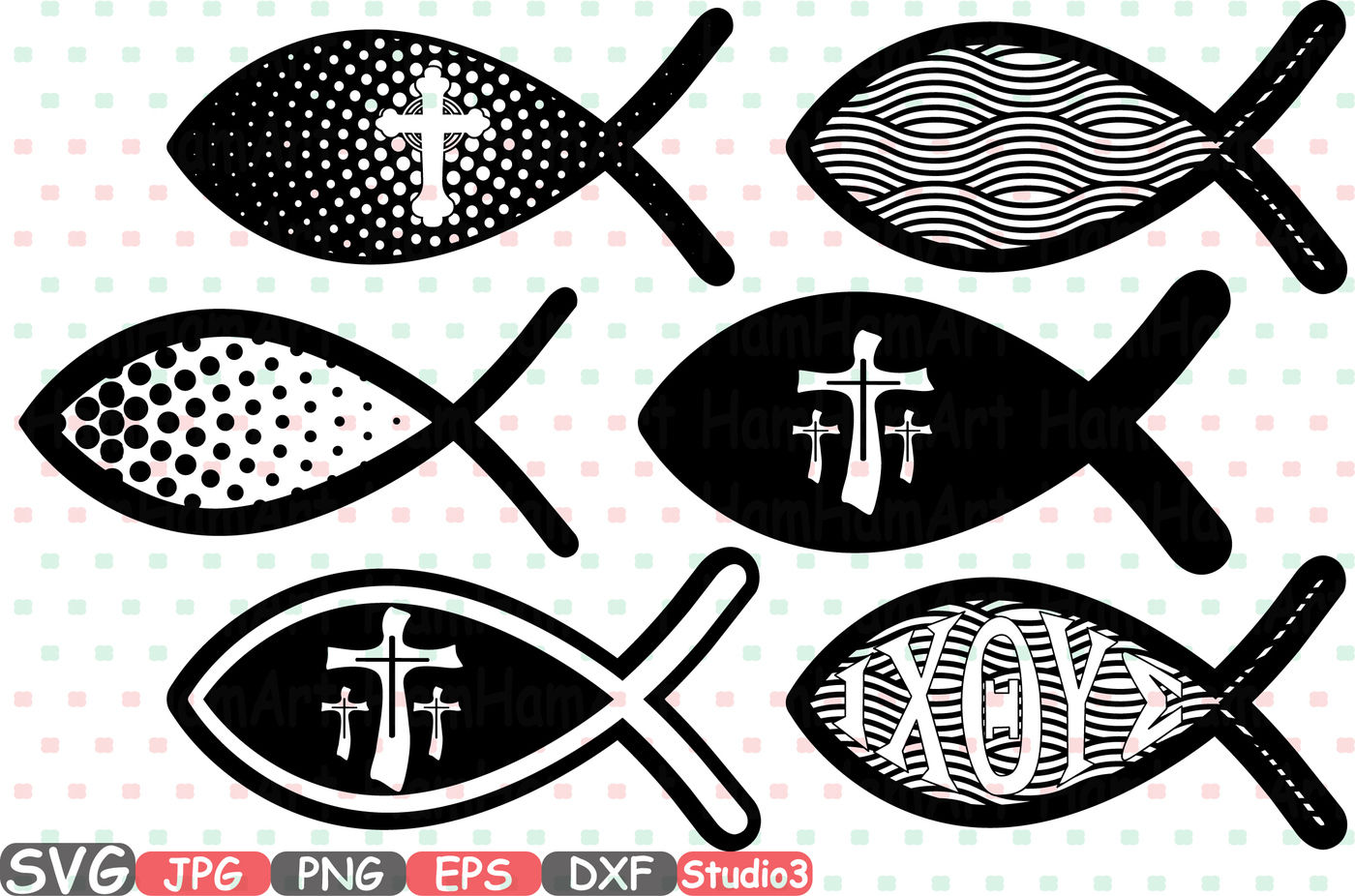 Jesus Fish Svg Silhouette Cutting Files Cricut Studio3 Cameo Jesus Religious Jesus Christ Monogram Clipart Bible Sign Icons God Vinyl 582s By Hamhamart Thehungryjpeg Com