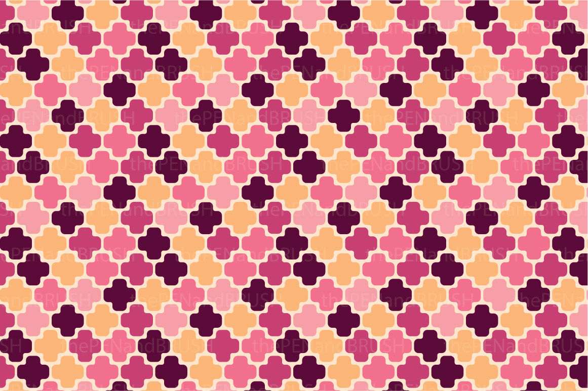 Moroccan Pink Seamless Patterns - Vector By The Pen and Brush