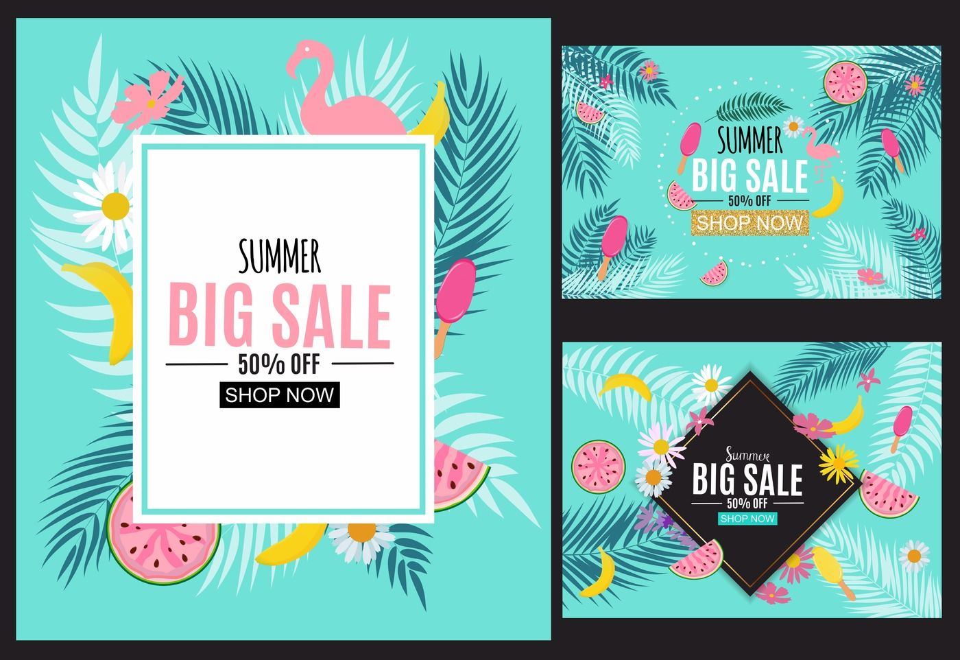Summer Sale Abstract Banner Background Design. Vector illustration and  Raster Version By YuliShop | TheHungryJPEG