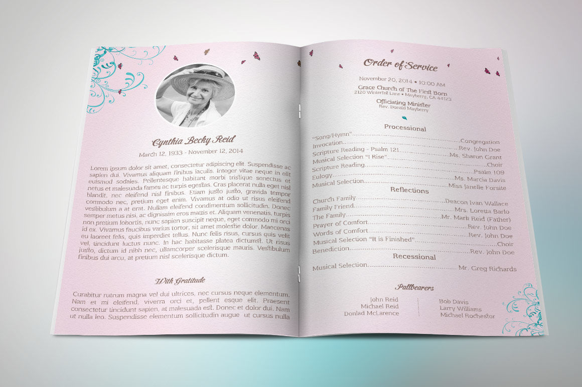 Ornament Funeral Program Template By Godserv Designs Thehungryjpeg Com