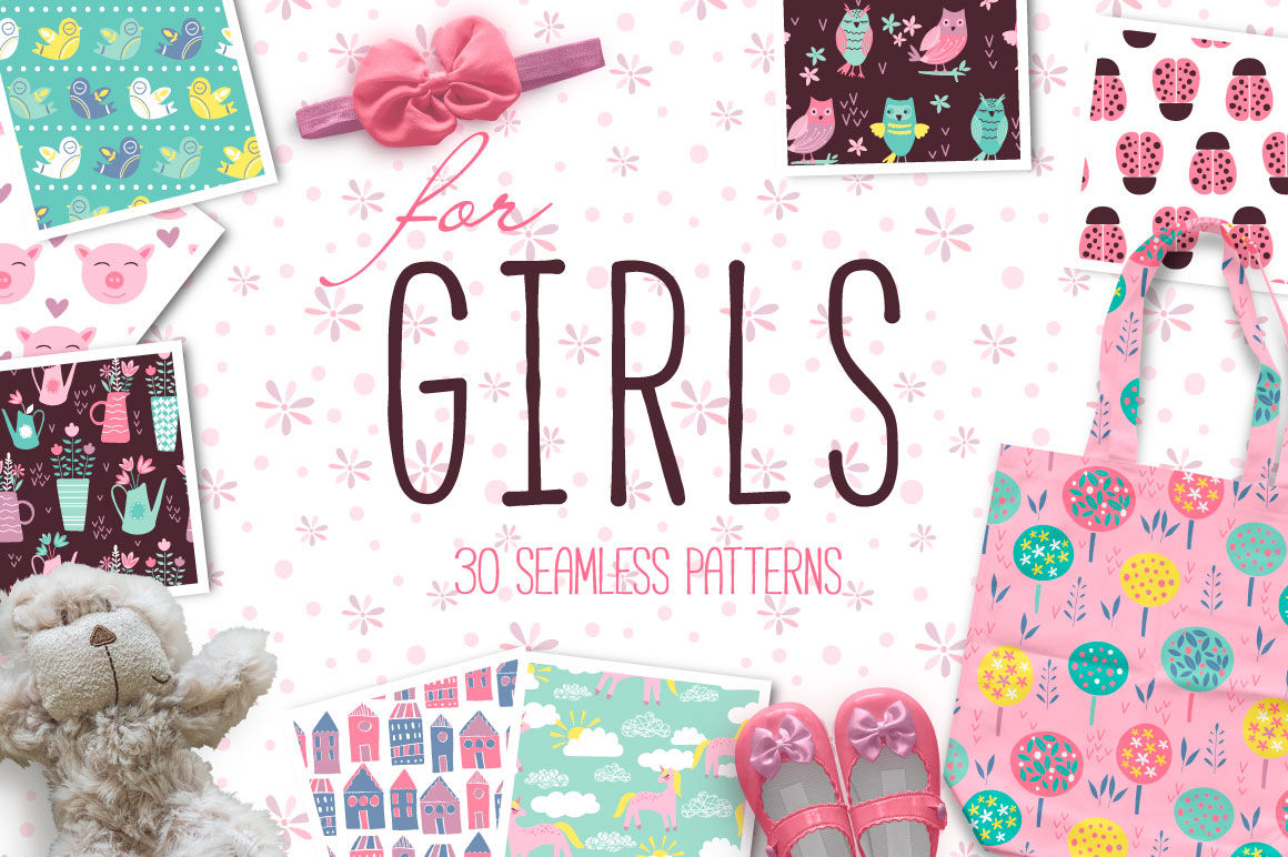 for GIRLS Seamless Patterns By Miraclesshop