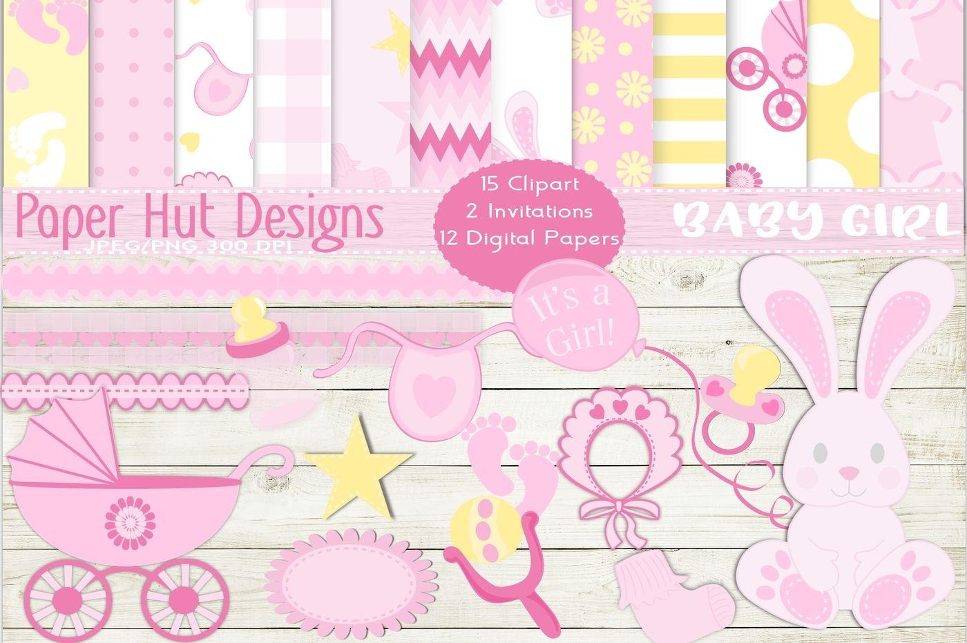 Baby Girl Digital Paper 12 x 12 scrapbook paper pink Texture 12 prin By  DigitalPrintableMe