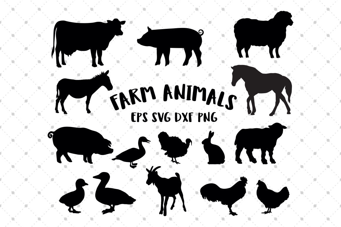 Farm Animal SVG Silhouettes By SVG Cut Studio | TheHungryJPEG.com