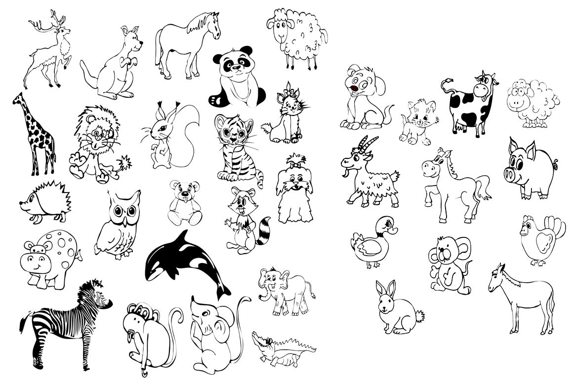 Cartoon animals collection By Anastasiya Oleynik | TheHungryJPEG.com