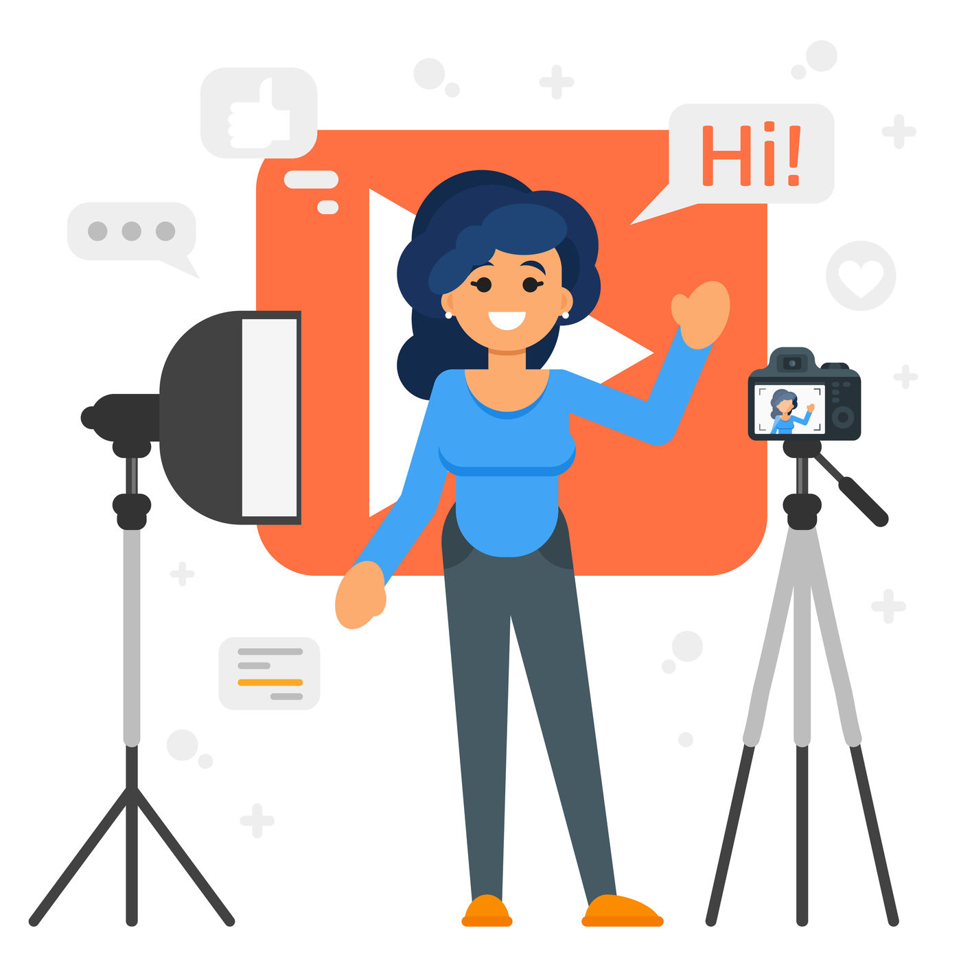 Video blog characters By Cartoon time! | TheHungryJPEG